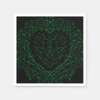 Gothic Heart-Paper Napkin Groen & Zwart 3
