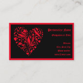 Gothic Heart Red Black Trendy  Visitekaartje (Voorkant)