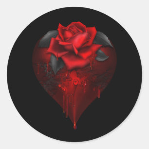Gothic Heart Ronde Sticker