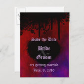 Gothic Heart Save the Date Briefkaart (Voorkant / Achterkant)