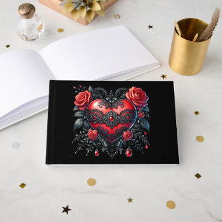 Gothic Heart Valentine Guest Book Gastenboek