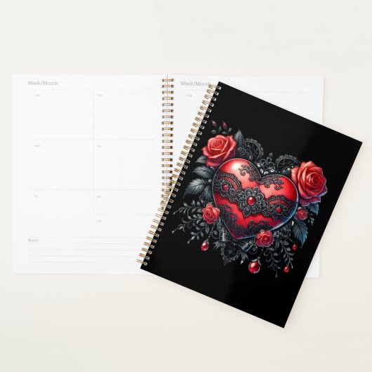 Gothic Heart Valentine Planner (Devant avec enveloppe)