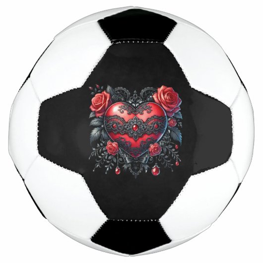 Gothic Heart Valentine Soccer Ball (Devant)