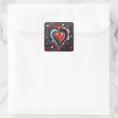 Gothic Heart Valentines  Vierkante Sticker (Tas)