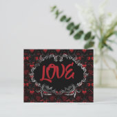 Gothic Hearts LOVE Valentine  Briefkaart (Staand voorkant)