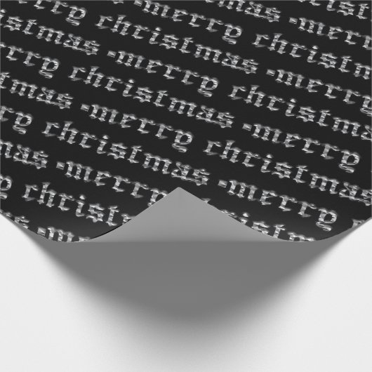 Gothic Heavy Metal Studged Merry Kerstmis Cadeaupapier (Hoek)
