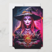 Gothic heks volwassen Halloween verjaardagsfeestje Kaart (Voorkant)