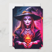 Gothic heks volwassen Halloween verjaardagsfeestje Kaart (Achterkant)