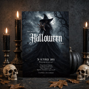 Gothic Heksen Halloween Feest Uitnodiging