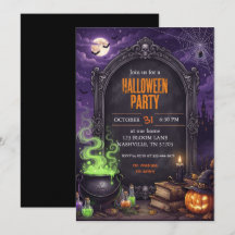 Gothic Heksenketel Halloween-feestuitnodiging