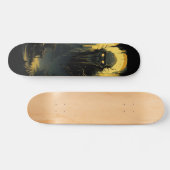 Gothic Horror Cityscape Black Gold 7-Ply Skateboard (Horizontaal)