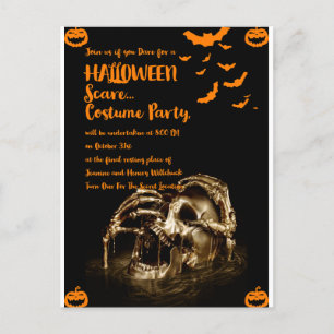 Gothic Horror Schedel Halloween Uitnodiging Briefk Briefkaart