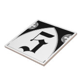 Gothic House Number Tile Tegeltje (Zijkant)