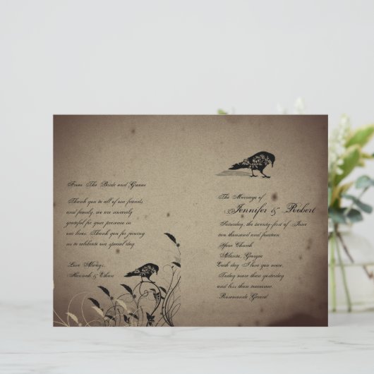  Gothic House Wedding Programme (Staand voorkant)