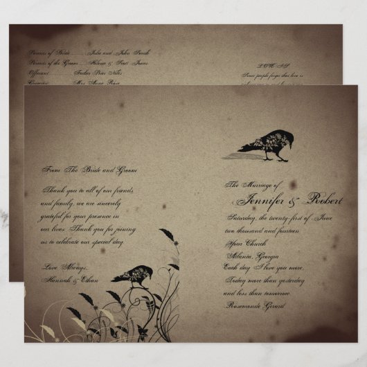  Gothic House Wedding Programme (Voorkant / Achterkant)