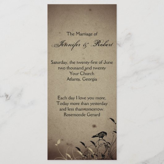 Gothic House Wedding Programme Programma (Voorkant)