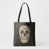 Gothic Human Skull Beige Black Old Grunge Texture Draagtas (Voorkant)
