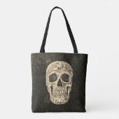 Gothic Human Skull Beige Black Old Grunge Texture Draagtas (Achterkant)