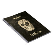 Gothic Human Skull Black Beige pakt af voor dood Notitieboek (Rechterzijde)