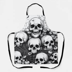 Gothic Human Skulls Graveyard Spiders Schort