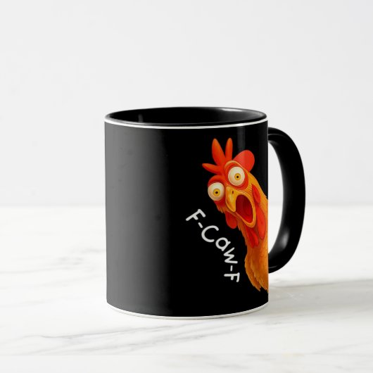 Gothic Humor Funny F-Caw-F Crow Mok (Voorkant rechts)