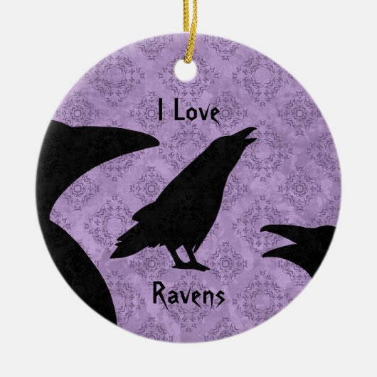 Gothic I Love Ravens Keramisch Ornament (Voorkant)