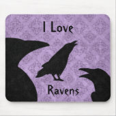 Gothic I Love ravens Muismat (Voorkant)