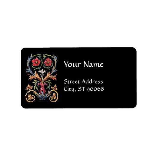Gothic Illuminated Floral Art Address Label (Voorkant)