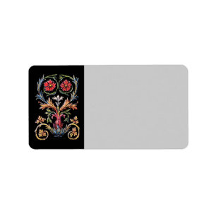 Gothic Illuminated Floral Art Blank Address Label