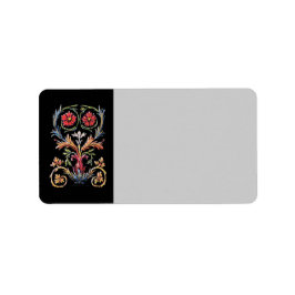 Gothic Illuminated Floral Art Blank Label
