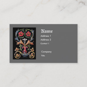 Gothic Illuminated Floral Business Card Template Visitekaartje