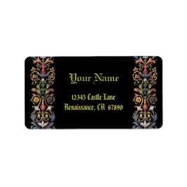 Gothic Illuminated Floral Medieval Art Etiket