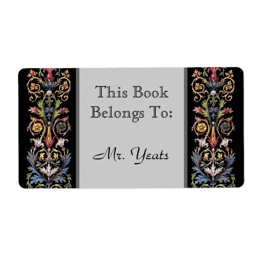Gothic Illuminated Manuscript Art Custom Bookplate Etiket (Voorkant)