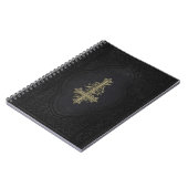 Gothic Inverted Gold Cross Black Faux Leather Notitieboek (Linkerzijde)