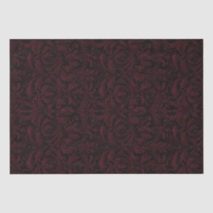 Gothic Jacquard Swirls Decoupage - Donkerrood Zwar Tissuepapier