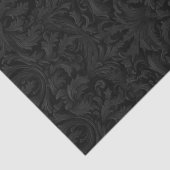 Gothic Jacquard Swirls Decoupage - Zwart en Grijs Tissuepapier (Detail)