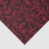 Gothic Jacquard wervelingen Decoupage - rood en zw Tissuepapier (Detail)