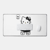 Gothic Kawaii Kitty – Emo Aesthetic Desk Mat (Keyboard & Muis)