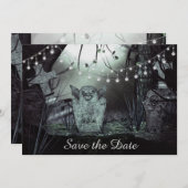 Gothic kerkhof Save the Date Trouw Uitnodiging (Voorkant / Achterkant)