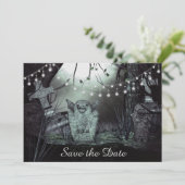 Gothic kerkhof Save the Date trouwkaart Kaart (Staand voorkant)