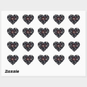 Gothic Kerst Initiaal Hart Sticker (Vel)
