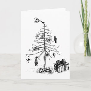 Gothic kerstboom feestdagen kaart