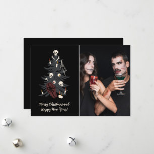 Gothic kerstboom One-foto Feestdagenkaart