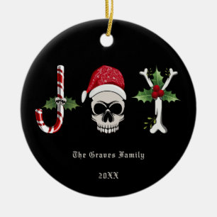Gothic kerstJOY Skull Keramisch Ornament