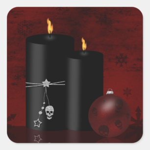 Gothic Kerstkaarles Ornament Vierkante Sticker