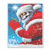 Gothic Kerstkerstkerstkerstkerstman Skeleton Monst Sticker (Voorkant)