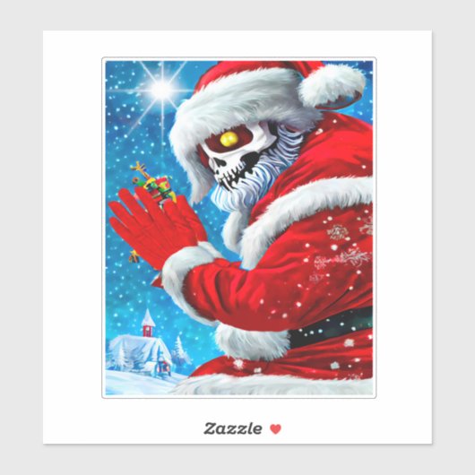 Gothic Kerstkerstkerstkerstkerstman Skeleton Monst Sticker (Vel)