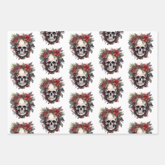 Gothic Kerstmis Inpakpapier Vel (Voorkant)