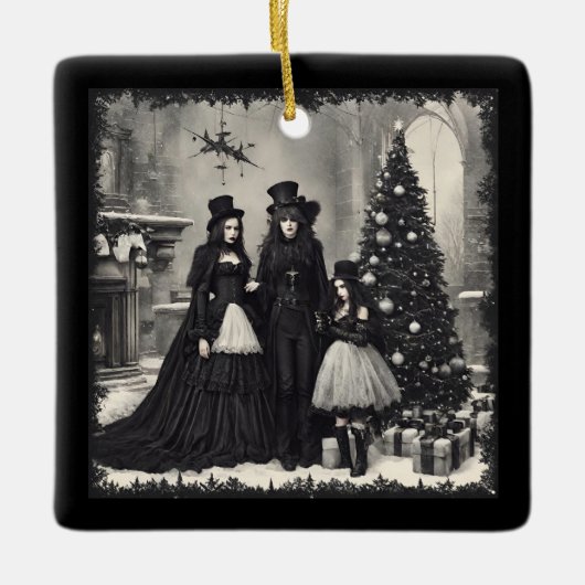 Gothic Kerstmis Keramisch Ornament (Voorkant)