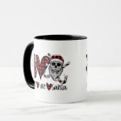 Gothic Kerstmis | Peace Love and Santa Skull Mok (Voorkant links)